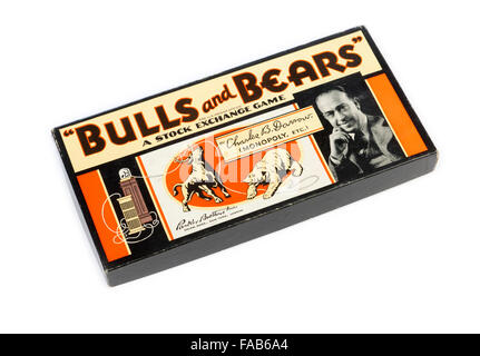 Les taureaux et les ours jeu faite par Parker Brothers en 1936 Banque D'Images