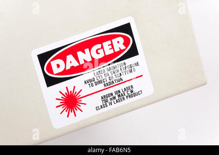L'étiquette d'avertissement pour laser de puissance élevée Banque D'Images