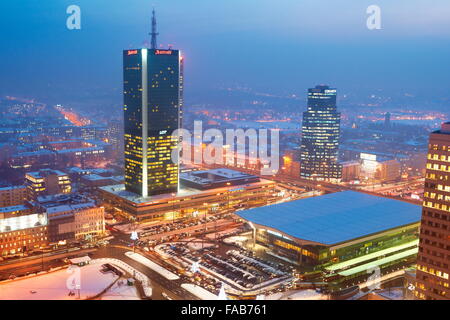 Varsovie - vue de la zone commerciale de PKiN, Pologne Banque D'Images