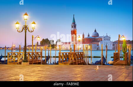 Venice San Marco à soir - vue de la la cathédrale de San Giorgio Maggiore, à Venise, Italie Banque D'Images