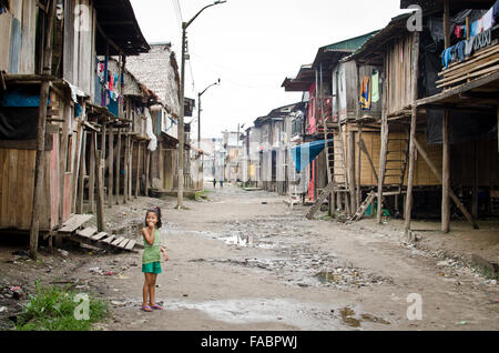 Belen , bidonville à Iquitos, Pérou Banque D'Images
