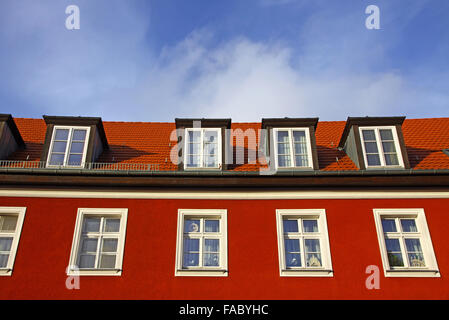 Close-up allemande typique maison d'habitation dans Frankfurt Oder Banque D'Images