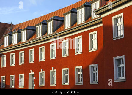 Close-up allemande typique maison d'habitation dans Frankfurt Oder Banque D'Images