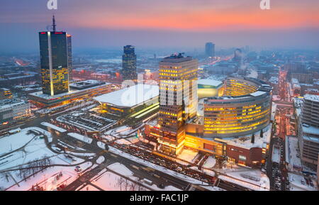 Varsovie, Pologne skyline moderne Banque D'Images