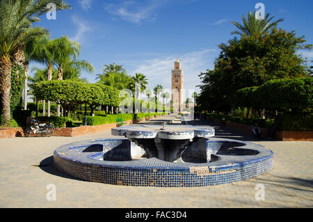 Lalla Hasna Park près de la Koutoubia Marrakech, Maroc Banque D'Images