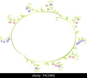 Cadre dans la forme d'une ellipse de fruits rouges et de fleurs. EPS10 vector illustration Illustration de Vecteur