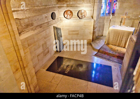 Le King George VI Memorial Chapel au château de Windsor, où lui et la reine mère sont inhumés, Berkshire, England, UK Banque D'Images