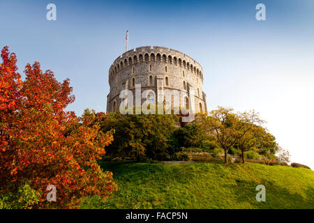 La tour ronde du château de Windsor, Berkshire, England, UK Banque D'Images