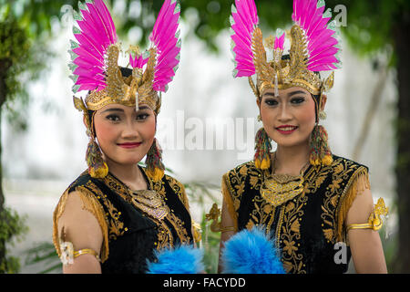 Portrait du danseur traditionnel au Palais du Sultan / Kraton, Yogyakarta, Java, Indonésie, Asie Banque D'Images