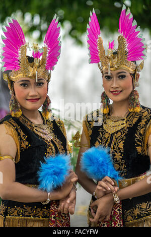 Portrait du danseur traditionnel au Palais du Sultan / Kraton, Yogyakarta, Java, Indonésie, Asie Banque D'Images