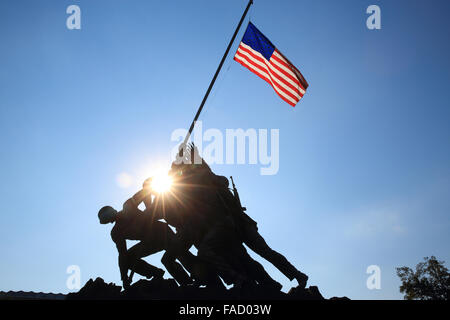 Le déménagement Iwo Jima Statue (Mémorial de la Marine) à Arlington, Virginie, États-Unis Banque D'Images