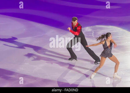 Valentina Marchei et Ondrej Hotarek champions de patinage libre Banque D'Images