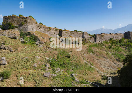 Gjirokastra ou Saranda, Albanie. Le Château ou citadelle. Gjirokastra est un UNESCO World Heritage Site. Banque D'Images