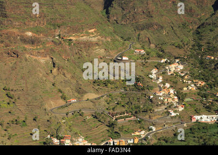 Une photographie de la vallée Valle Gran Rey à La Gomera, Îles Canaries, Espagne. Banque D'Images