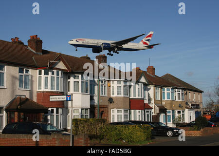 Le bruit de la chambre d'extension de la piste d'HEATHROW Banque D'Images