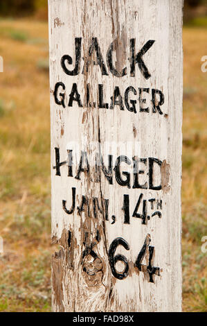 Tombe du cimetière de Boot Hill, Virginia City National Historic Landmark District, Montana Banque D'Images