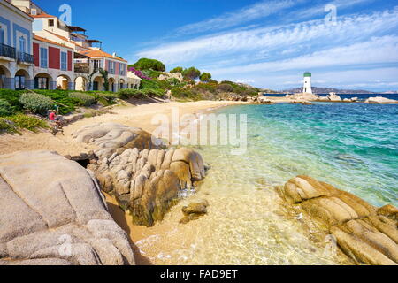 Plage de Porto Faro, Palau, Sardaigne, Italie Banque D'Images