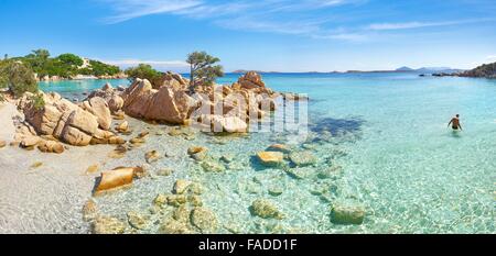 Plage de Costa Smeralda, Sardaigne, île, Italie Banque D'Images