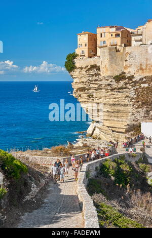 Bonifacio, côte sud de la Corse, France Banque D'Images