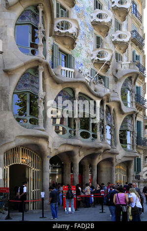 La Casa Batllo à Barcelone, Catalogne, Costa Brava, Espagne Banque D'Images