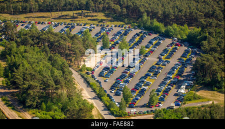 Silbersee II entre Haltern et Dülmen, parking, lac, carrière, d'extraction de sable de quartz par le mouvements à quartz, Banque D'Images