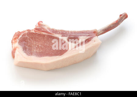 Côtelette français brut isolé sur fond blanc Banque D'Images