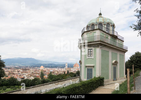 Italy-August,26,2014:vue de la Kaffeehaus site et toits de Florence depuis les jardins de Boboli dans Florence-Italy pendant un Banque D'Images