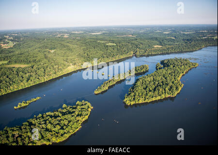 Vue aérienne d'une partie de la rivière Susquehanna Banque D'Images