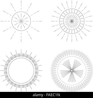 Vector illustration d'un ensemble Ray Monogram Illustration de Vecteur