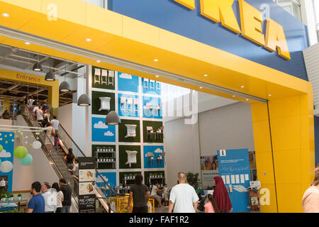 L'entrée du magasin de meubles IKEA à Rhodes shopping centre à Sydney, Nouvelle-Galles du Sud, Australie Banque D'Images