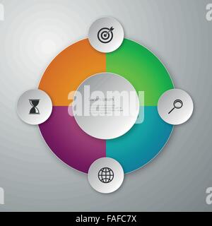 Vector illustration infographies cercles de papier Illustration de Vecteur
