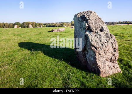 Stanton Drew Stone Circle (cercle de pierres de la deuxième plus grande en Grande-Bretagne) datant de 3000-2000BC près de Stanton Drew, Somerset UK Banque D'Images