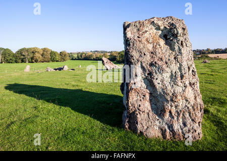 Stanton Drew Stone Circle (cercle de pierres de la deuxième plus grande en Grande-Bretagne) datant de 3000-2000BC près de Stanton Drew, Somerset UK Banque D'Images