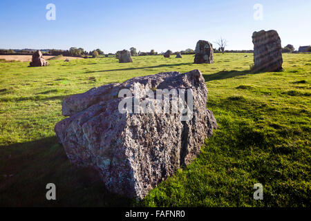 Stanton Drew Stone Circle (cercle de pierres de la deuxième plus grande en Grande-Bretagne) datant de 3000-2000BC près de Stanton Drew, Somerset UK Banque D'Images