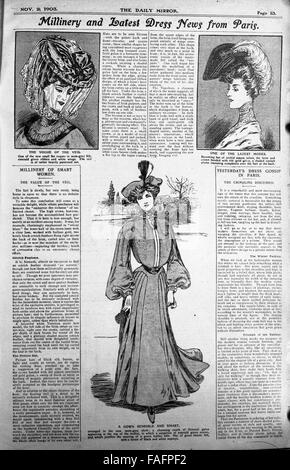 Publicité dans les journaux de mode pour femmes dans le Daily Mirror publié 2 Novembre 1903 Banque D'Images