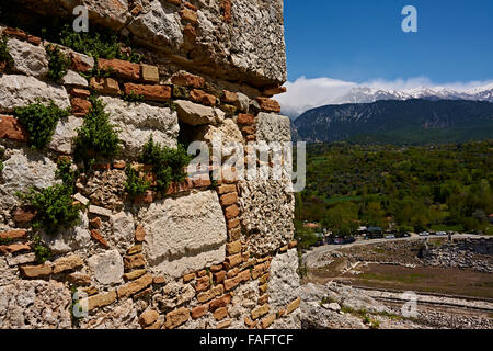 Vue rapprochée de l'ancienne Helenistic ruines de l'acropole, Tlos, Turquie Banque D'Images