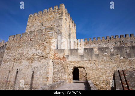 Portugal, Lisbonne, le château de Saint Georges (Castelo de Sao Jorge), ville monument, fortification médiévale Banque D'Images