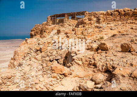 Masada - ancienne forteresse dans le sud d'Israël, sur le bord est du désert de Judée avec vue sur la mer Morte. Après la F Banque D'Images