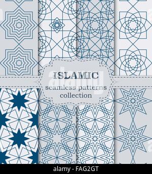 Vector illustration d'un ensemble des modèles sans couture Illustration de Vecteur
