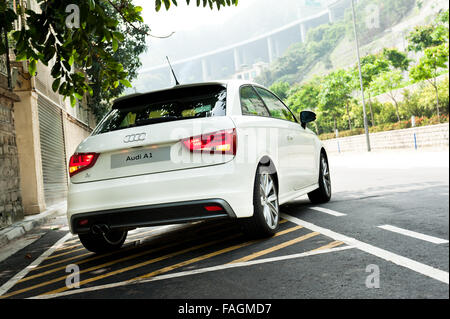 Hong Kong, Chine, 26 mai 2011 : Audi A1 Break test drive le 26 mai 2011 à Hong Kong. Banque D'Images