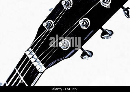 Image de guitare de près. L'illustration. Banque D'Images