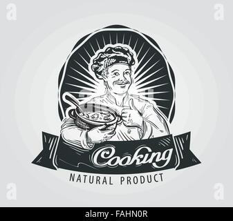 La cuisson logo vector modèle. restaurant, de l'alimentation ou de cuisinier, chef icon Illustration de Vecteur