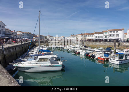 Ile de Ré, France, port, port de touristes et de bateaux, yachts à St Martin. Île de Ré Charente Maritime Banque D'Images