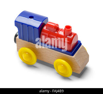 Les jeux des enfants petit train engine isolé sur un fond blanc. Banque D'Images