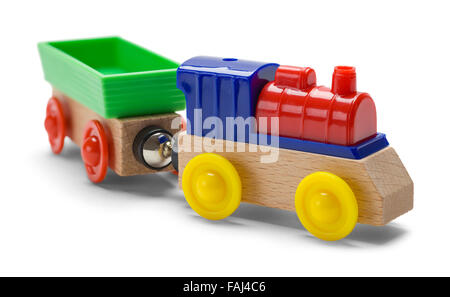 Les jeux des enfants petit train voiture et moteur isolé sur un fond blanc. Banque D'Images