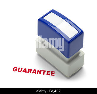 Garantie d'affaires Stamper isolé sur un fond blanc. Banque D'Images