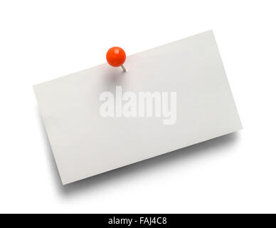 Blank Business Card avec sellerie rouge isolé sur fond blanc. Banque D'Images