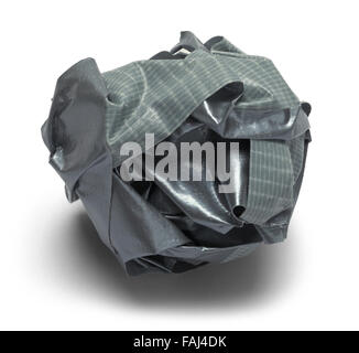 Balle de Duck Tape gris isolé sur un fond blanc. Banque D'Images