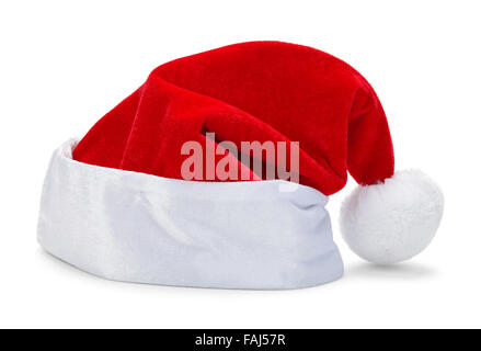 Red Christmas Santa Hat isolé sur fond blanc.