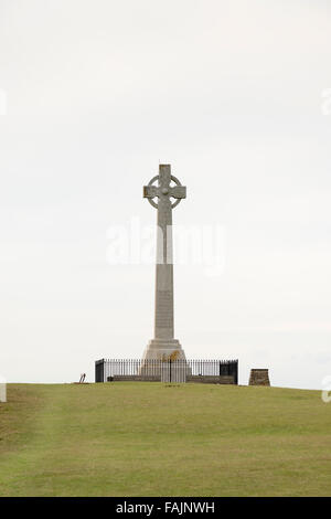 La croix de pierre monument à Tennyson Tennyson sur l'île de Wight, Royaume-Uni Banque D'Images